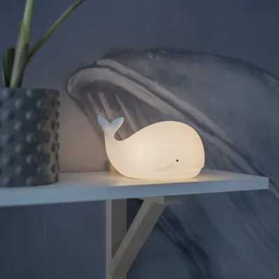 Produktbild von LED Nachtlicht Wal NOAH - Einschlaflicht - H: 9,5cm - Warmweiß/Farbwechsel - Batteriebetrieb