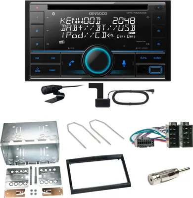 Produktbild von Kenwood DPX-7300DAB Bluetooth DAB CD USB Einbauset für Peugeot 307 Citroen C2 C3
