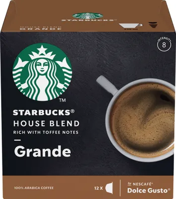 Produktbild von Starbucks by Nescafe Dolce Gusto 12 Kapseln House Blend Grande Arabica Kaffee 102g