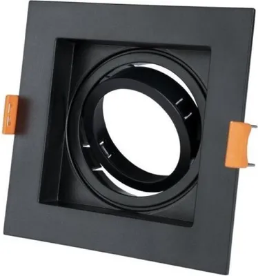 Produktbild von Halter Einbaustrahler GU10 Schwenkbar Quadratisch Schwarz