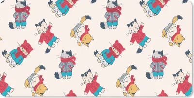 Produktbild von MuchoWow® Schreibtischunterlage Winter - Katze - Tiere - Muster 80x40 cm - XXL Mauspad - Gaming Mauspad