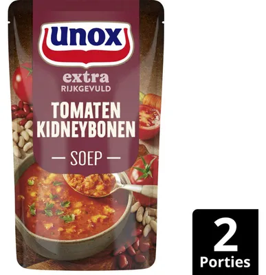 Produktbild von Unox Tomaat Kidneybonensoep 570 ml – Herzhaft leckere Tomatensuppe mit Kidneybohnen