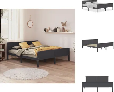 Obrázok produktu pre vidaXL Posteľ z masívu sivá borovica 200x200 cm - Postele a rámy postelí