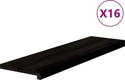 Immagine prodotto di vidaXL - 16 gradini per scala, marrone e nero, 90x30x2 cm, legno massello di quercia