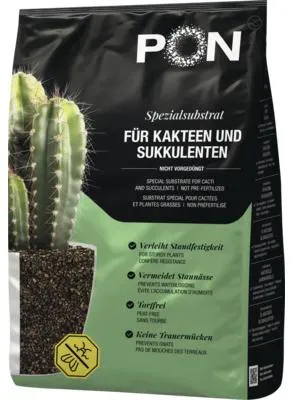 Produktbild von PON-Pflanzsubstrat CACTUSPON 6 Liter | für Kakteen und Sukkulenten | toffrei und ohne Düngemittel | 13975