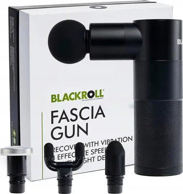 Produktbild von Blackroll Fascia Gun, Schlagmassage, Universal, Schwarz, Aluminium, Tasten, 4 Kopf/Köpfe