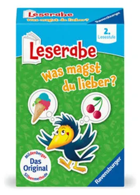 Produktbild von Ravensburger 23497 - Leserabe - Was magst du lieber? - Kartenspiel zum Lesen lernen mit Spaß - 2. Klasse, für Kinder ab 7 Jahren