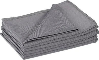 Immagine prodotto di Set di 6 panni in microfibra Relaxdays, 40x60, panni assorbenti per lucidatura e pulizia multiuso, lavabili, per cucina, bagno e auto, grigi