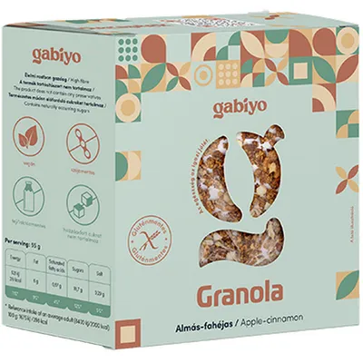Produktbild von 275 g Gabiyo Premium Knuspermüsli Apfel Zimt Granola / glutenfrei / ohne Zuckerzusatz / vegan