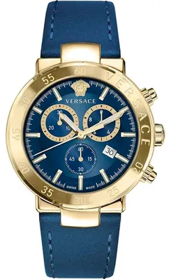Produktbild von Versace Urban Mystique Chronograph Herrenuhr gold blau