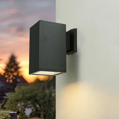 Produktbild von Außenlampe  Anthrazit IP54 E27 Glas Metall Modern Außenleuchte Wand Terrasse Garten