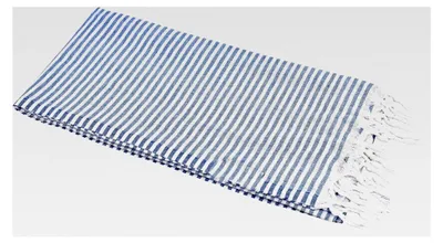 Produktbild von Hamamtuch Streifen 90 x 180 cm blau 100% Baumwolle