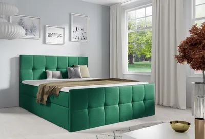 Obrázek produktu pro Manželská postel CHLOE - 200x200, zelená 1 + topper