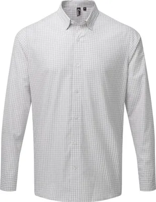 Produktbild von Premier - "Maxton" Hemd für Herren Langärmlig LT4966 (XXL) (Silber/Weiß)