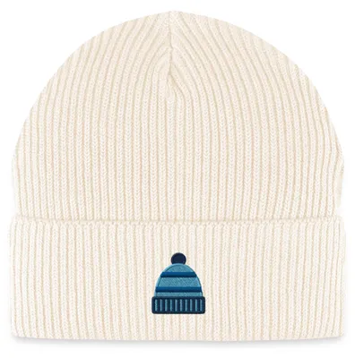 Produktbild von Spreadshirt Stickerei Wintermütze Fisherman Beanie Bio Mütze, One size, Natur