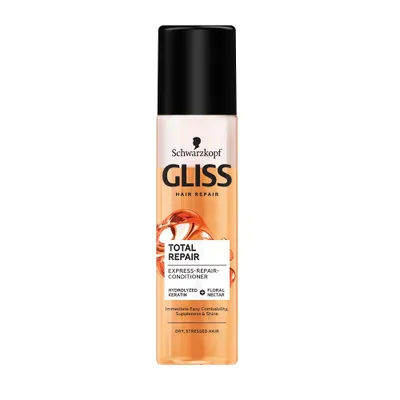 A product shot of a hair repair conditioner bottle.