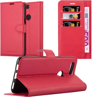 Produktbild von Cadorabo Hülle für OnePlus 5T Schutz Hülle in Rot Handyhülle Etui Case Cover Magnetverschluss