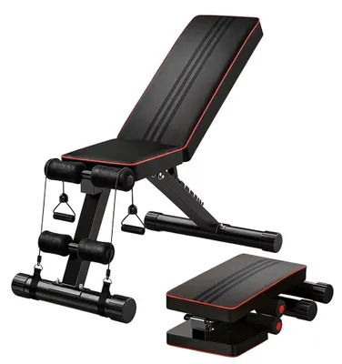Productafbeelding van Verstelbare halterbank - Opklapbare trainingsbank - Verschillende posities - Geschikt voor de thuisgym - Krachttraining