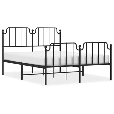 Produktbild von vidaXL Bettgestell mit Kopf- und Fußteil Metall Schwarz 140x200 cm