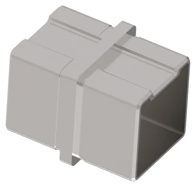Produktbild von Verbindungsmuffe Edelstahl Rohrverbinder für Rohr 40x40x2mm eckig gerade Profil flach Rohr Handlauf Geländer Steckfitting Fitting V2A