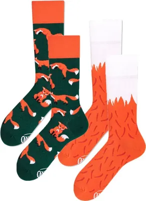 Immagine prodotto di MANY MORNINGS confezione doppia di calzini unisex vari motivi, taglia: calze:39-42, colore:The Red Fox