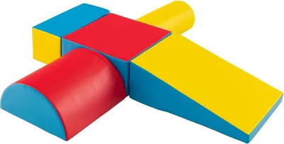 Produktbild von 5 TLG. Softbausteine für Kinder, Riesenbausteine Schaumstoffbausteine Großbausteine aus PE & EPE, Kletterbogen Kletterblöcke für Baby Indoor Klettern & Toben (Gelb + Blau)