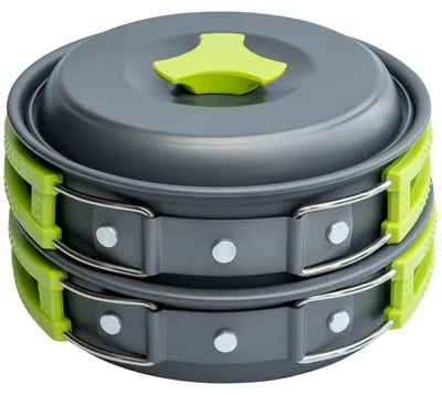 Image de Ensemble de vaisselle de camping - Casseroles et poêles pour randonnée