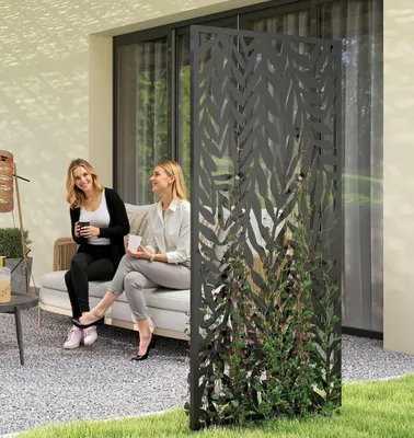 Produktbild von Raumteiler, Freistehend Hängend Paravent, Trennwand Sichtschutz aus Metall 65 x 130 cm