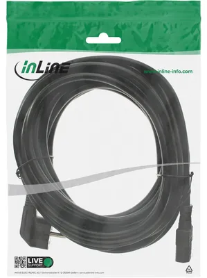 Immagine prodotto di InLine® Cavo di rete, contatto di terra angolato a spina IEC C13, 7 m