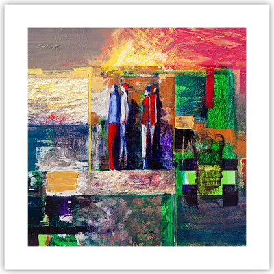 Produktbild von Poster - Poster ohne Rahmen - Abstraktion modern - 40x40 cm - Wand Bild - Wanddeko - Wandbilder - Kunstposter - Wandposter - Bilder - Kunstdruck - Wanddekoration - Wandbild - P2XAC40x40-3670