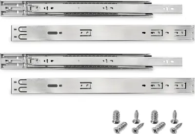 Produktbild von HELPMATE Schubladenschienen push-to-open Vollauszug 500 mm 2 Paar 4er Set Kugelvollauszüge Schubladenauszug Schienensystem Schubladenführung Stahl verzinkt silber inkl. Befestigungsmaterial