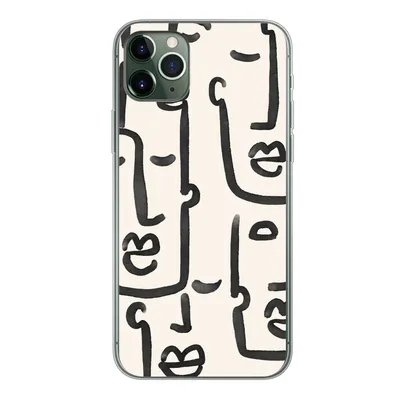 Produktbild von MuchoWow® Handyhülle Schutzhülle Hülle für iPhone 11 Pro Max Muster - Abstrakt - Linienkunst Silikon Softcase Handy Hülle - Schutz