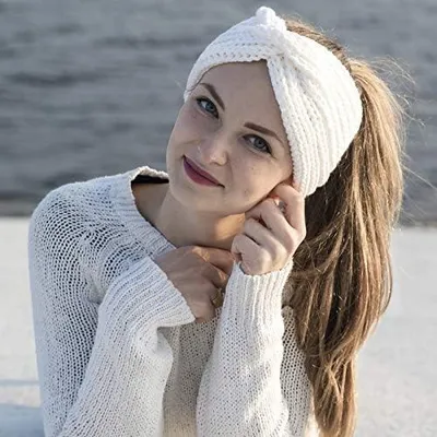 Produktbild von 6 warme Stirnbänder für Damen, gehäkelt und gestrickt, als Kopf- und Haarband mit elastischem Ohrwärmer