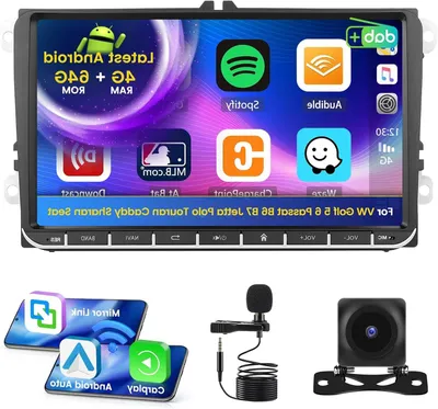 Zdjęcie produktu dla Radio samochodowe – 9-calowy ekran dotykowy – Bezprzewodowe CarPlay i Android Auto – Android z 4 GB pamięci RAM i 64 GB pamięci wewnętrznej