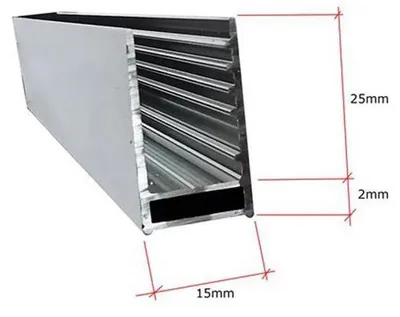 Immagine prodotto di Glaswerk Westfalen - Profilo a U in alluminio 2000x27x15mm