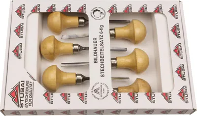 Produktbild von bestehend aus: 580103 Micro Stechbeitel Form 1 3 mm 580207 Micro Stechbeitel Form 2 7 mm 580505 Micro Stechbeitel Form 5 5 mm 581103 Micro Stechbeitel Form 11 3 mm 582805 Micro Stechbeitel Form 28 5 mm 584103 Micro Stechbeitel Form 41 3 mm