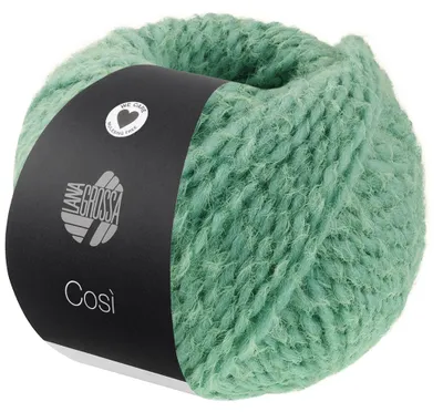 Produktbild von Lana Grossa COSÌ 50 g Flauschiges Merino-Dochtgarn mit Effektstruktur Farbe 007 - Jadegrün