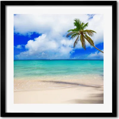 Produktbild von Bild - 50 cm x 50 cm - MDF - Rahmen, Wandkunst - Karibischer Strand
