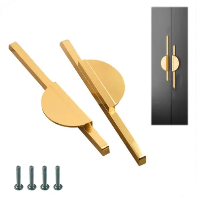 Imagen del producto de Juego de 2 pomos dorados para armarios y muebles