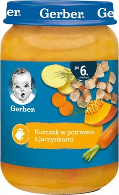 Zdjęcie produktu dla Gerber Obiadek Kurczak w potrawce z jarzynkami po 6 miesiącu 190 g