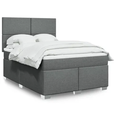 Produktbild von Design Boxspringbett mit Matratze Dunkelgrau 160x200 cm Stoff, Klassische Betten 2024 Neu