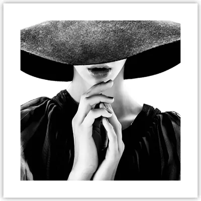 Produktbild von Poster - Poster ohne Rahmen - Frau Hände Hut - 40x40 cm - Wand Bild - Wanddeko - Wandbilder - Kunstposter - Wandposter - Bilder - Kunstdruck - Wanddekoration - Wandbild - P2XAC40x40-5128