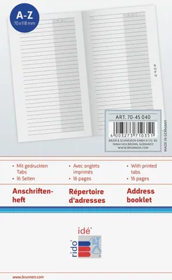 Produktbild von 2025 Rido AnschriftenheftGILET 16seitig