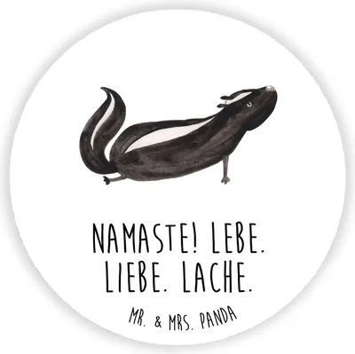 Produktbild von Mr. & Mrs. Panda Kühlschrankmagnet Stinktier Yoga - Weiß - Geschenk, Whiteboard Magnet, pinnwand, Namaste, Raubtier, Skunk, für pinwand, Liebe, kühlschrank