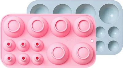 Produktbild von CANDeal Set Mit 2 Silikonformen Für Heiße Schokolade, Bombenkuppel, Mousse, Wüstenkuchen, Dekorationswerkzeug, Backen, DIY-Form