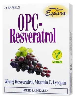 Produktbild von Espara OPC-Resveratrol Kapseln mit Lycopin, Resveratrol und Vitamin C, 30 St. Kapseln