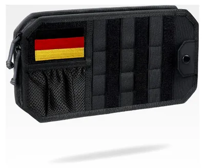 Produktbild von Organizer für Sonnenblenden mit Reißverschlussfach und Brillenhalter – Halbstarre MOLLE-Platte mit Patch (kompatibel mit den meisten Fahrzeugen, SUVs, LKWs)