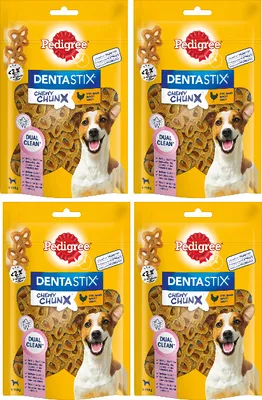 Produktbild von PEDIGREE® DENTASTIX™ CHEWY CHUNX™ Mini 5-15kg mit Huhn Geschmack 4 x 68g