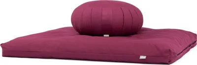 Produktbild von Meditations-Set ECO | Meditationskissen Zafu + Zabuton aubergine | Dinkelhülsen