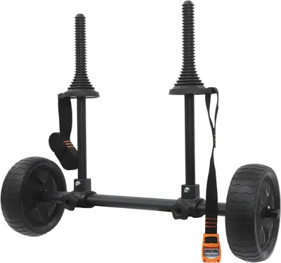 Produktbild von Kajakwagen für den Transport von Kanus und Kajaks, verstellbar und abnehmbar, 50 * 55 * 20 cm - Schwarz